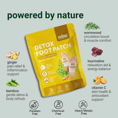 Detox Foot Patch - Old Ginger + Wormwood 50 Pcs