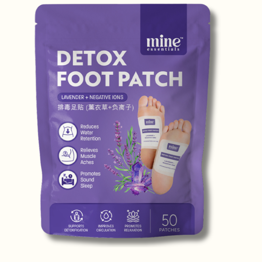 Lavender negative ions detox foot patch for relaxation and water retention  in Singapore