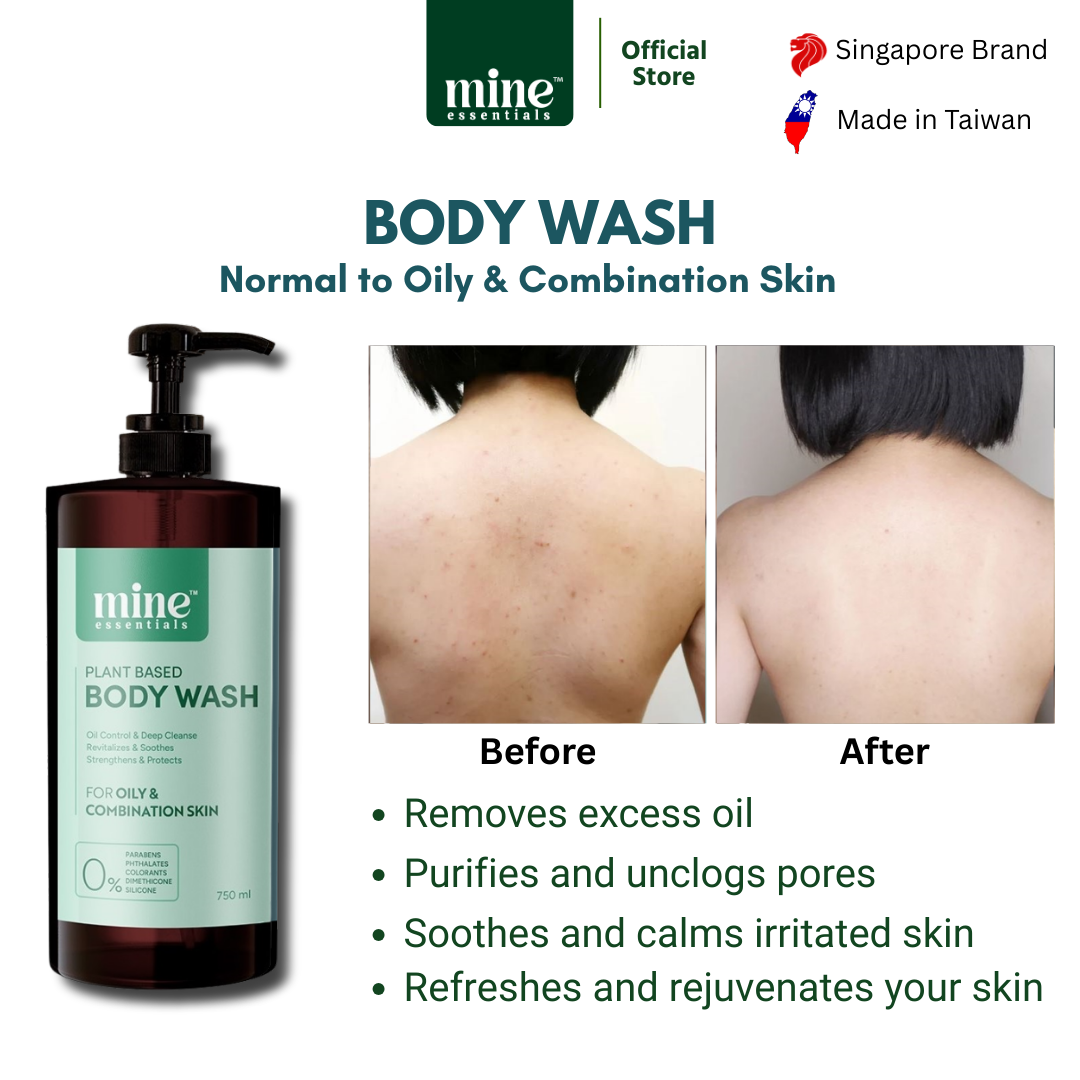 Body Wash - For Normal to Oil Skin 750ml - Removes excess oil | Soothes & calms irritated skin | Purifies & unclogs pores