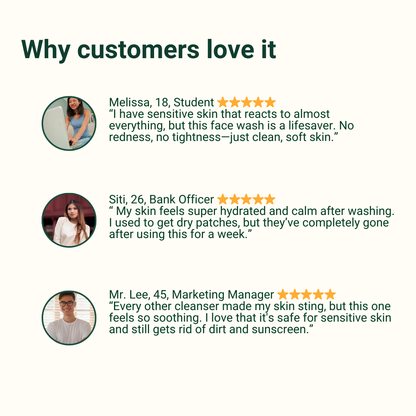 Face Wash - For Normal to Dry Skin 150ml- Calms and soothes the skin | Relieves redness and irritation | Hydration